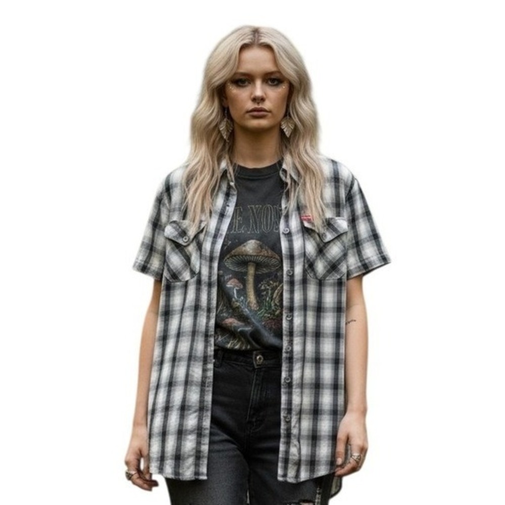 Dixxon Flannel Co. Women's size XL Hacienda Plaid Bamboo Button Down Shirt